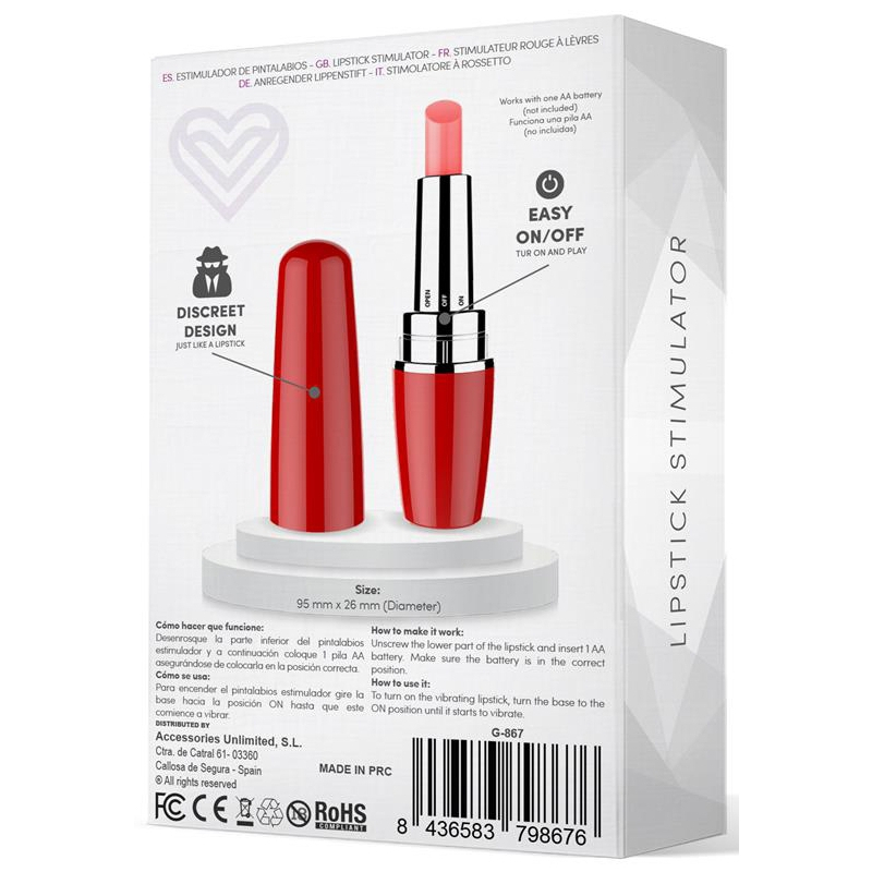 stimulateur de clitoris viblips 95 x 25cm rouge 3