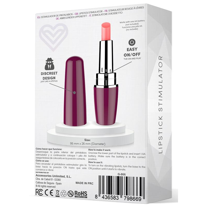 stimulateur de clitoris viblips 95 x 25cm violet 3
