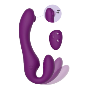 stimulateur de point g strapless strap on 13 x 35cm violet scaled