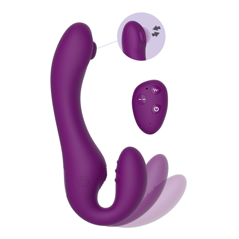 stimulateur de point g strapless strap on 13 x 35cm violet scaled