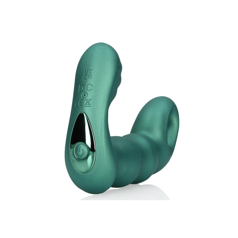 stimulateur de prostate beaded 10 x 35cm vert metallise 4