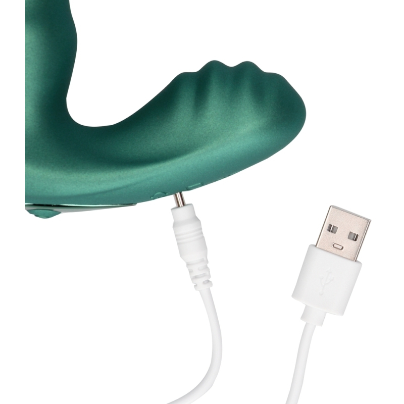 stimulateur de prostate beaded 10 x 35cm vert metallise 5
