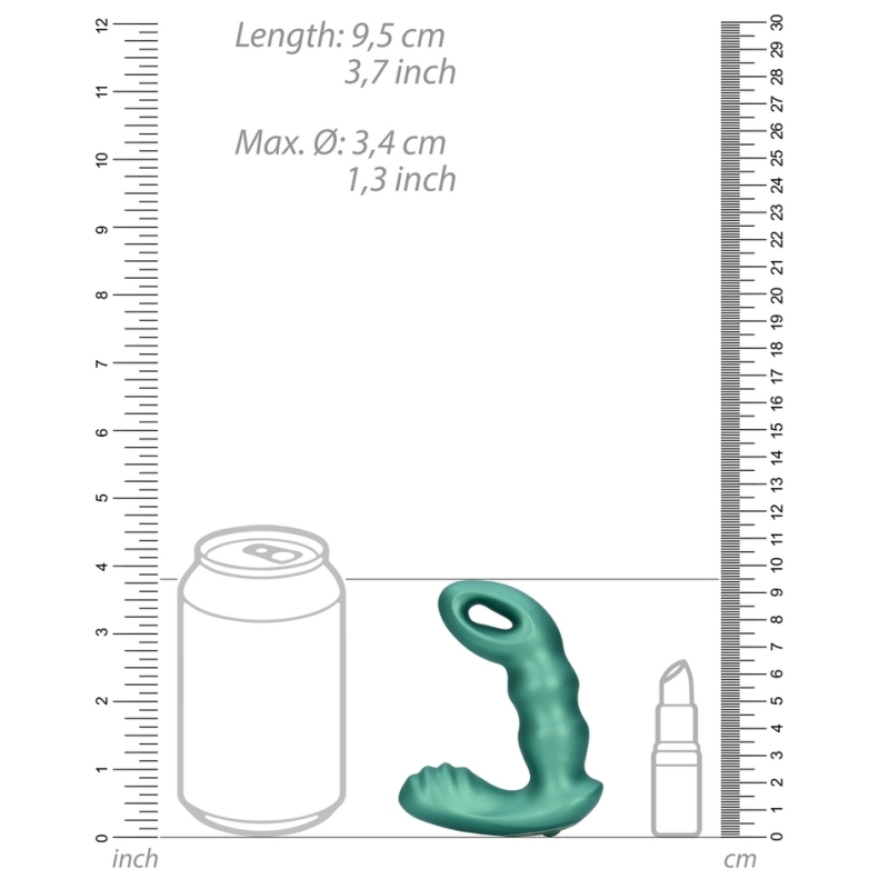 stimulateur de prostate beaded 10 x 35cm vert metallise 9