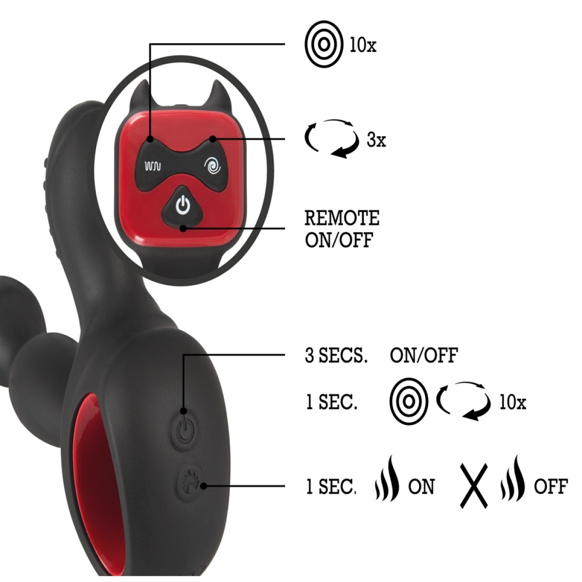 stimulateur de prostate vibrant diablo 10 x 3cm 10