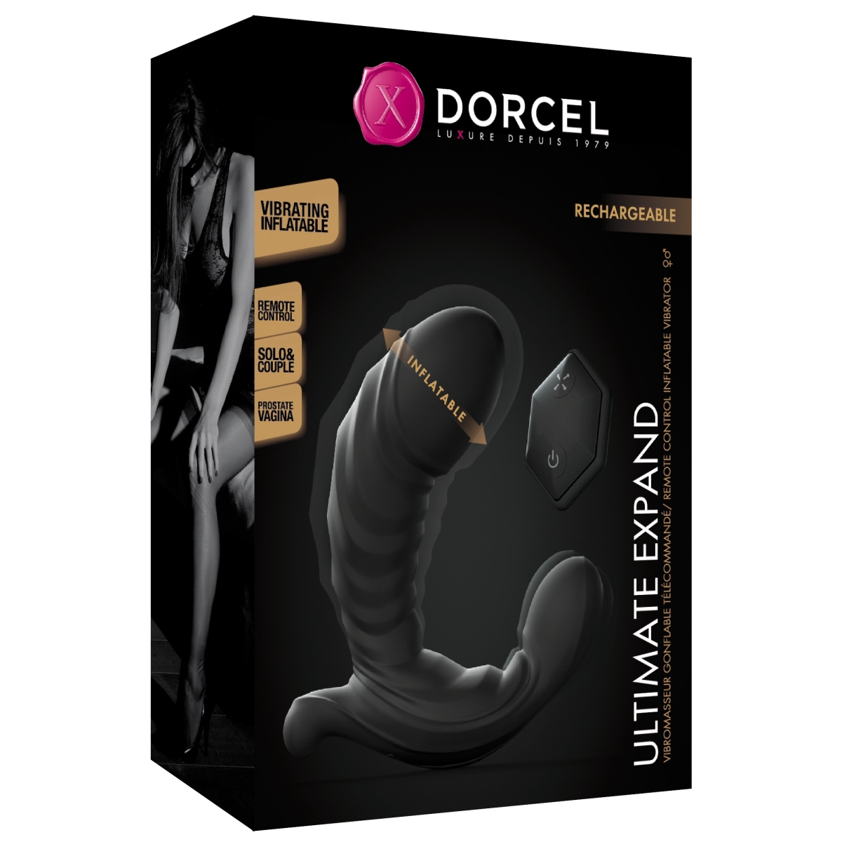 stimulateur de prostate vibrant et gonflable ultimate expand dorcel 9 x 5cm 1