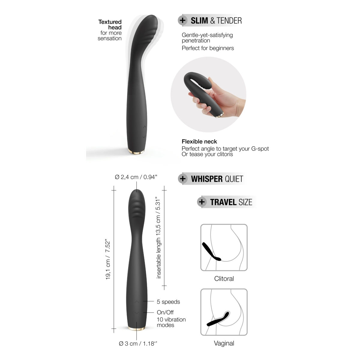 stimulateur g slim dorcel 19cm noir 6