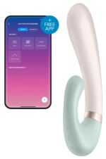 stimulateur point g connecte heat wave satisfyer 14 x 35cm menthe