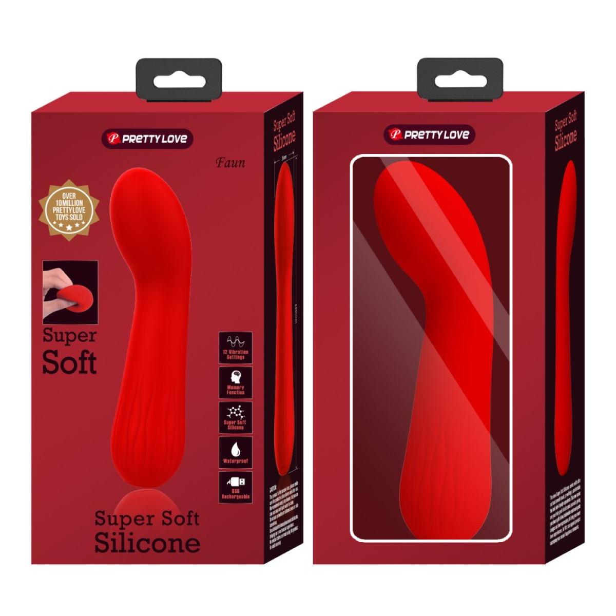 stimulateur prostatique vibrant faun 14 x 34cm rouge 1