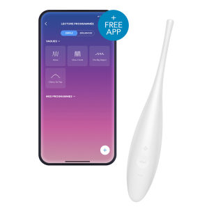 stimulateur twirling joy satisfyer 17cm blanc