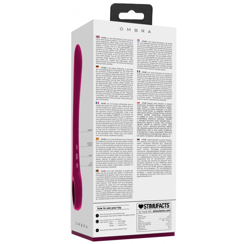 stimulateur vibrant ombra vive 12 x 35cm rose 5