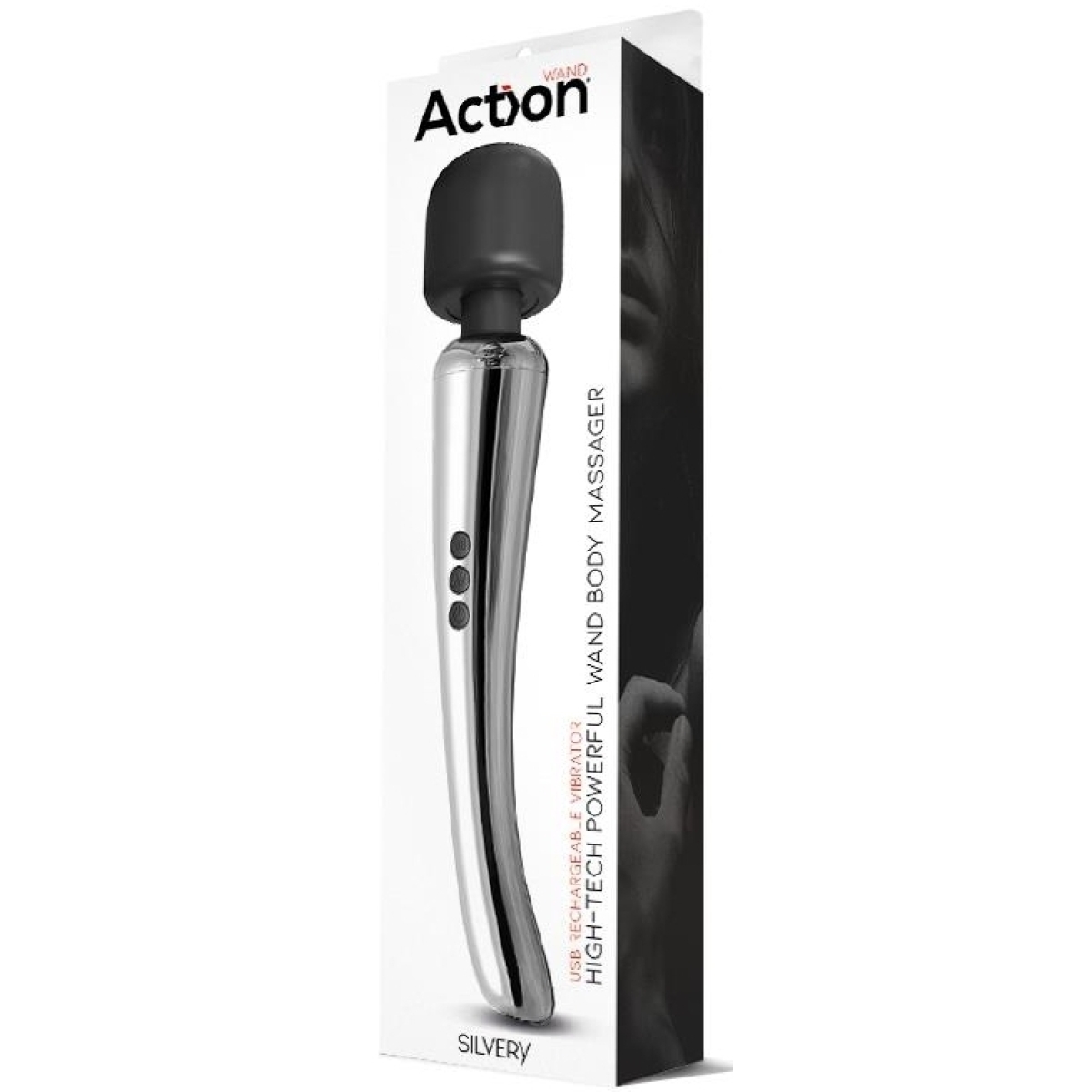 stimulateur wand silvery 30 cm tete 55 mm argente 1