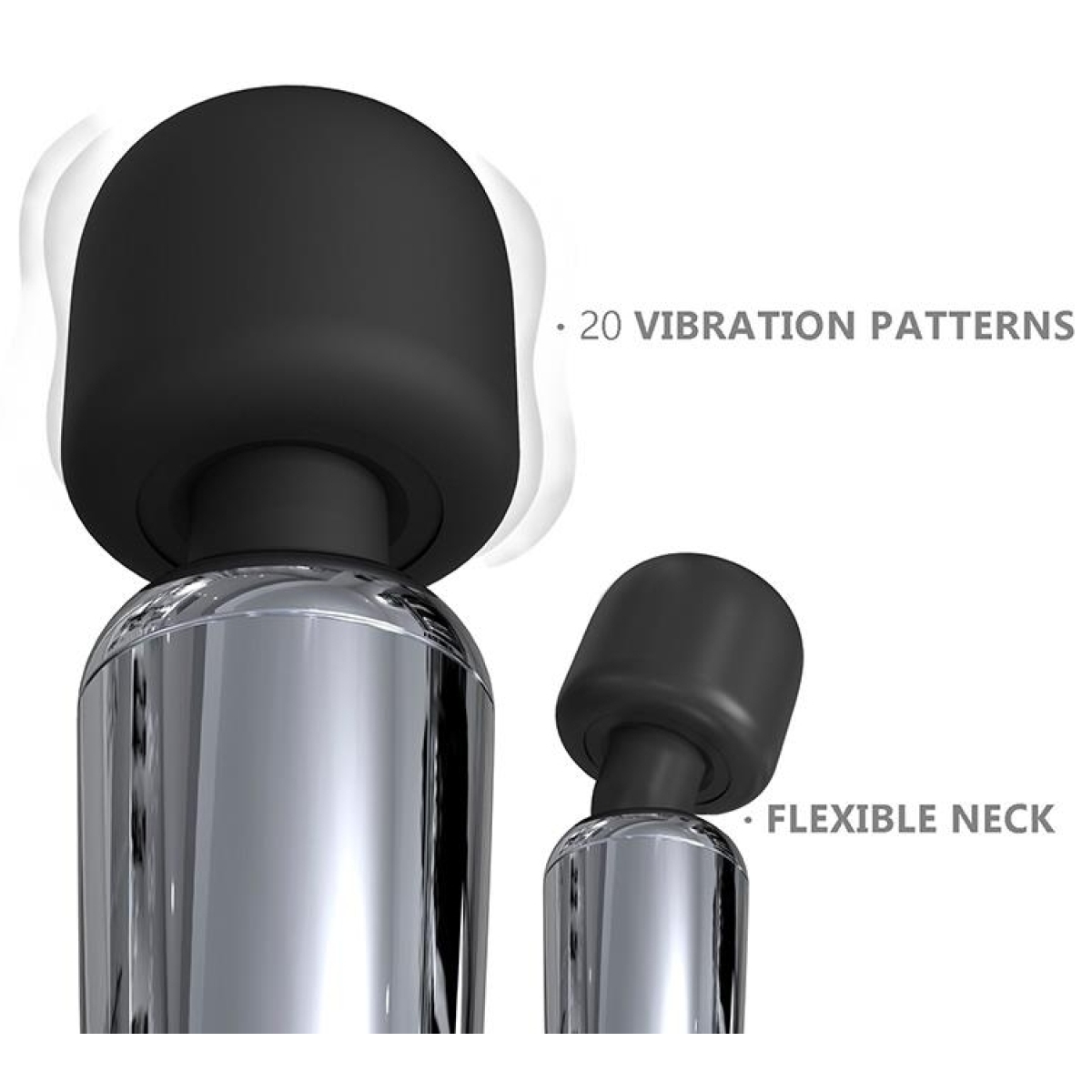 stimulateur wand silvery 30 cm tete 55 mm argente 5