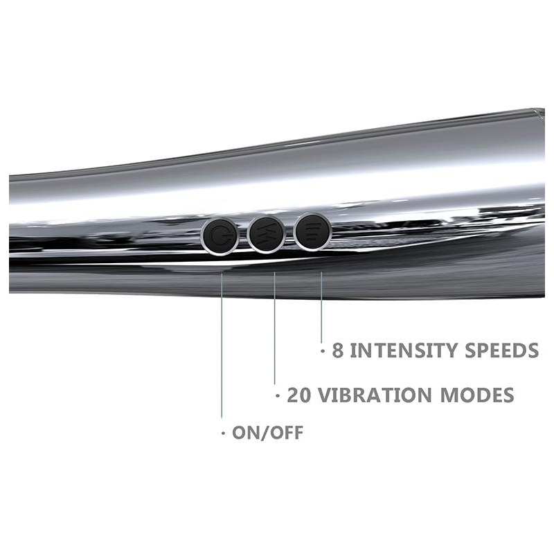 stimulateur wand silvery 30 cm tete 55 mm argente 6