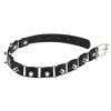 stitching punk necklace with spike black 1