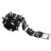 stitching punk necklace with spike black