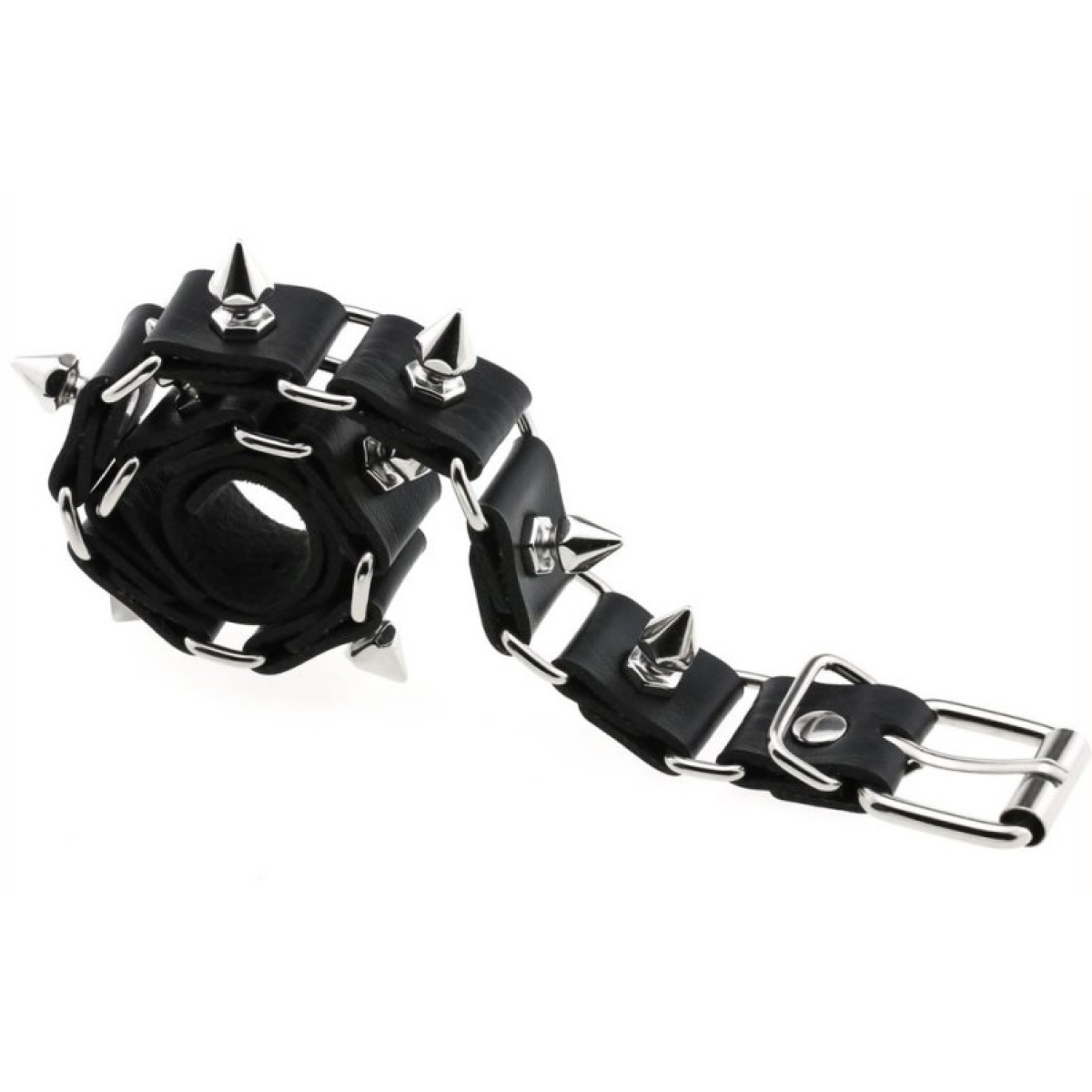 stitching punk necklace with spike black