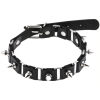 stitching punk necklace with spike black 3