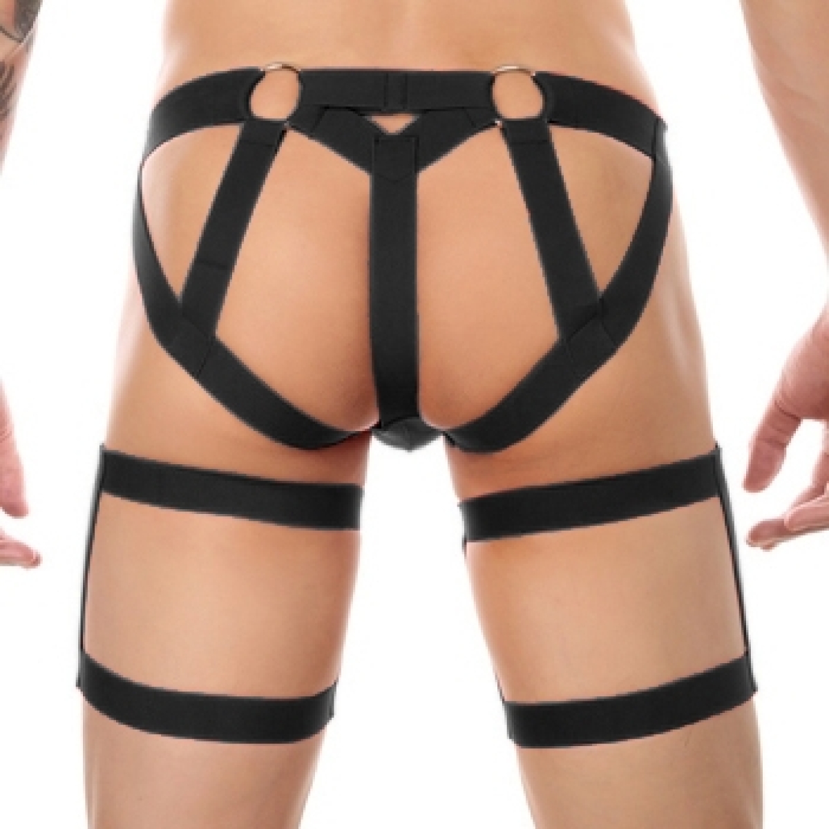 string avec bandes elastiques clelio noir 1