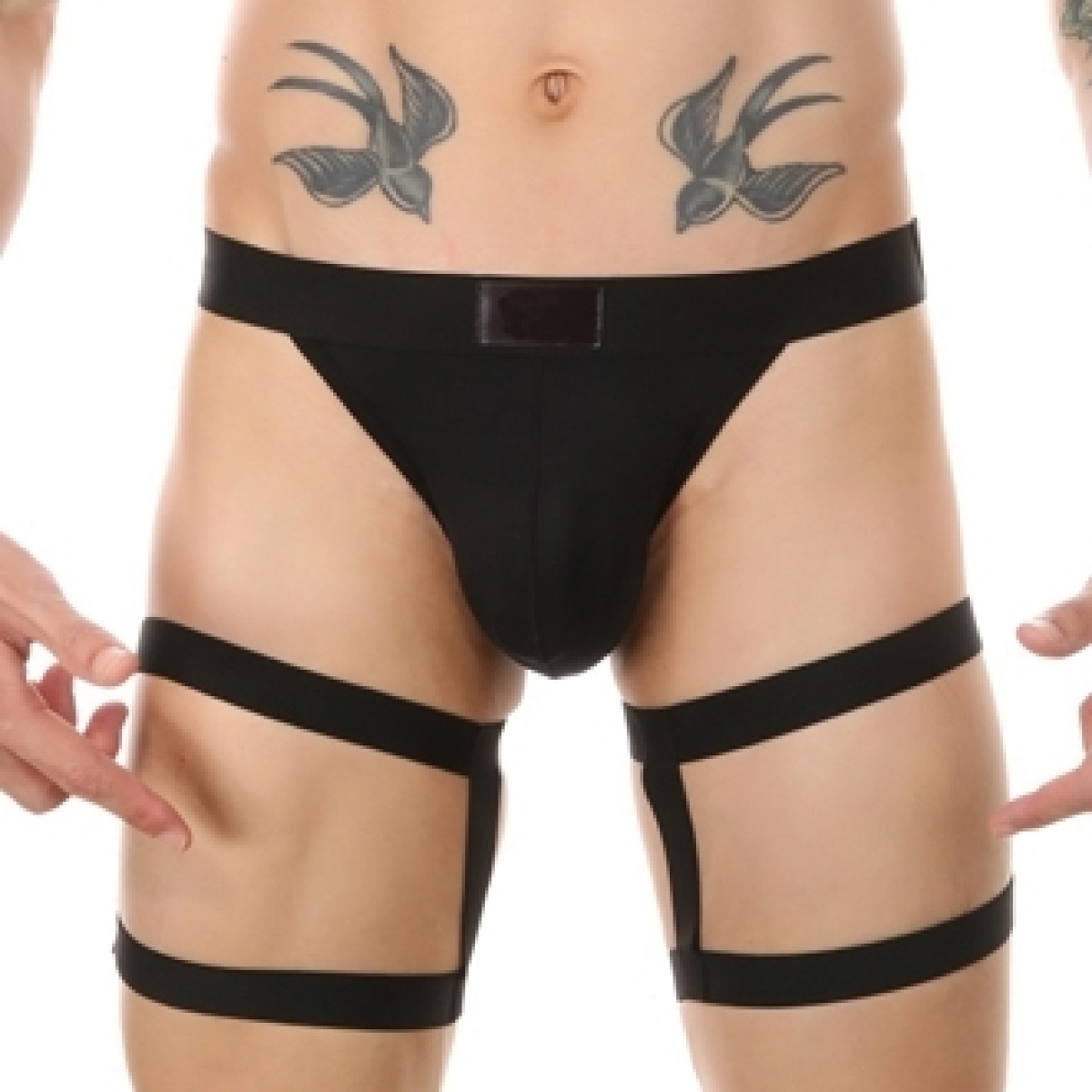 string avec bandes elastiques clelio noir
