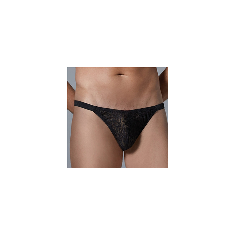 string dentelle leopard allure noir