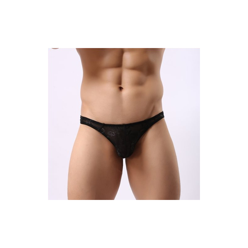 string dentelle mankini noir 1