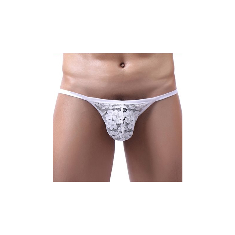 string dentelle osta blanc