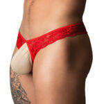 string dentelle ring short rouge 1