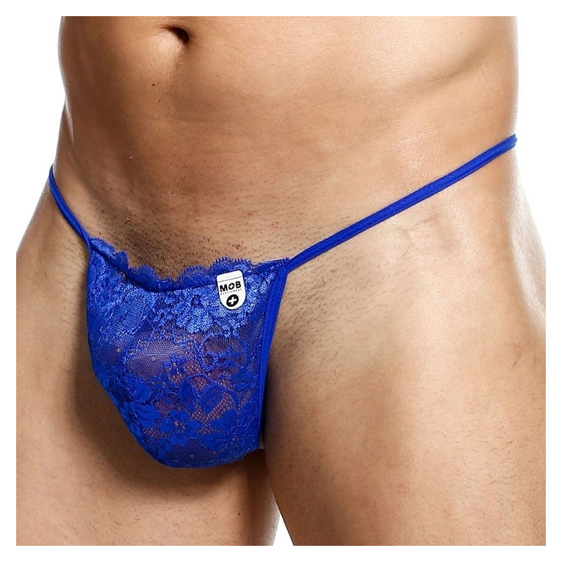 string en dentelle lace mob bleu