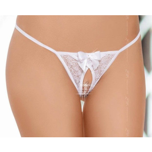 string ficelle blanc avec noeud ouvert sur l entrejambe