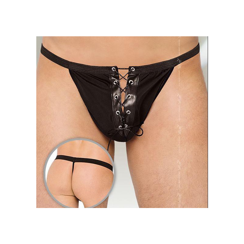 string homme lacet noir