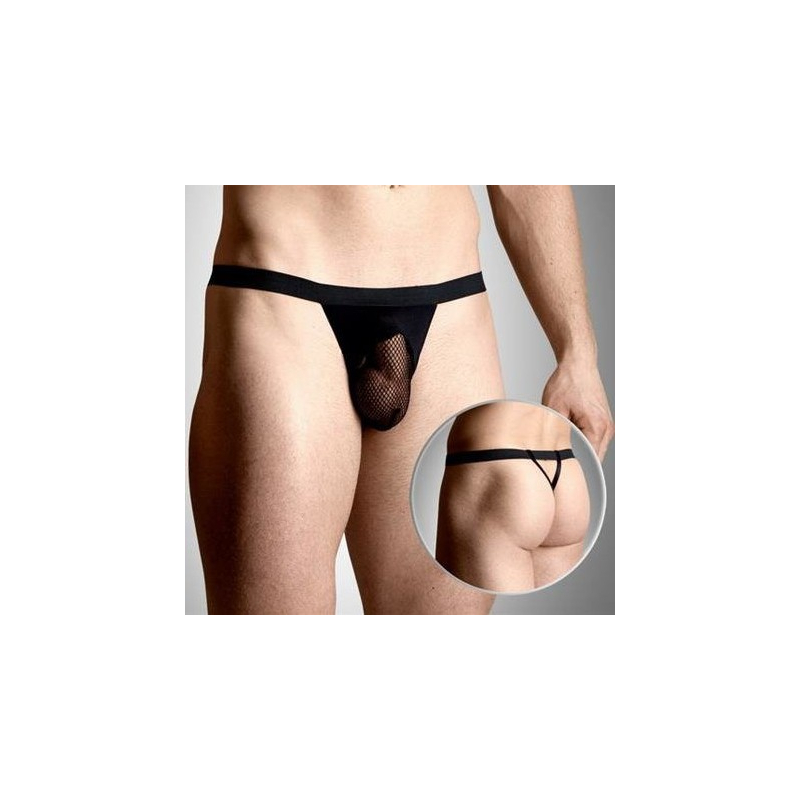 string homme mesh noir