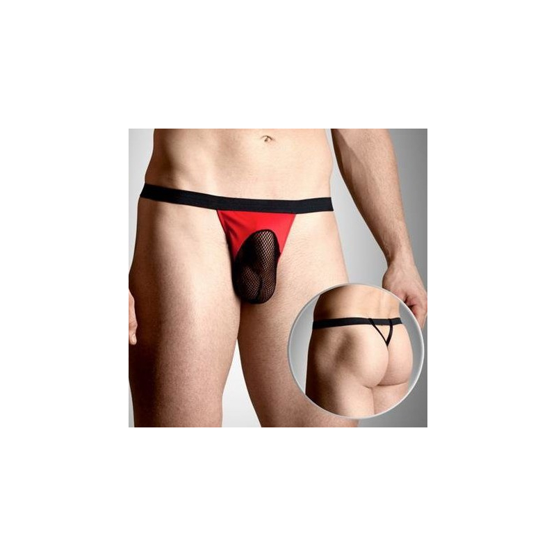 string homme mesh rouge