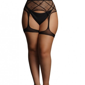 striped fishnet garterbelt black osx