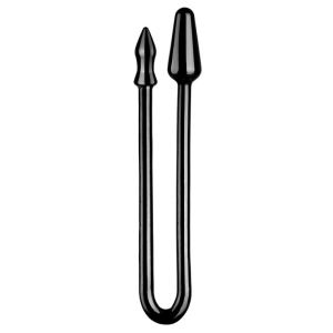 super long double head anal plug black