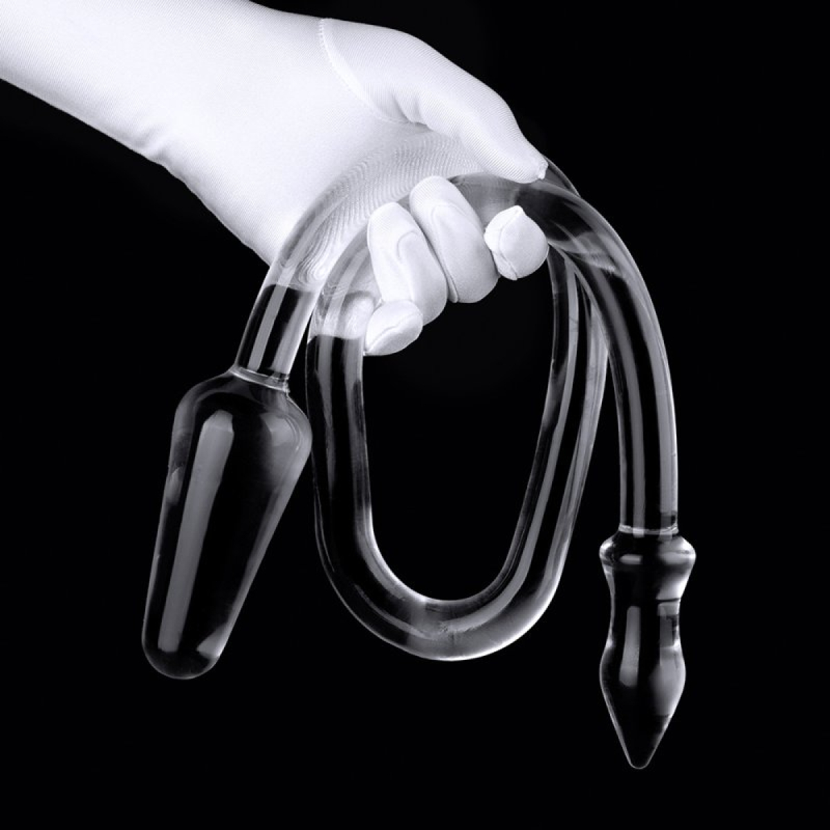 super long double head anal plug clear 2