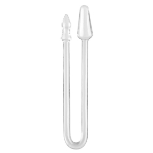 super long double head anal plug clear