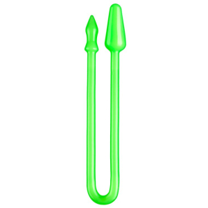 super long double head anal plug green