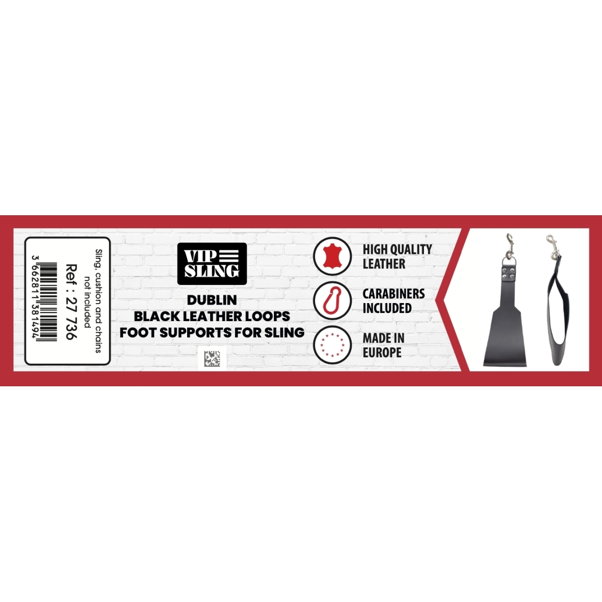 supports pour pieds en cuir sling dublin 32cm 2