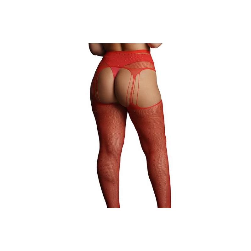suspender rhinestone pantyhose red osx 1