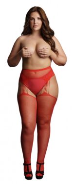 suspender rhinestone pantyhose red osx 2