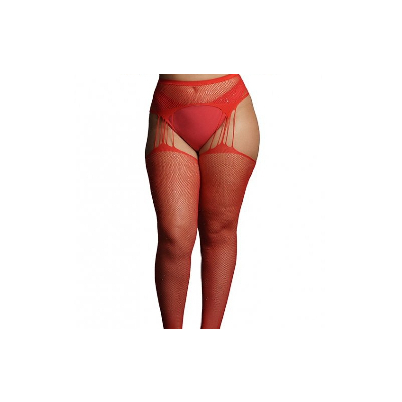 suspender rhinestone pantyhose red osx