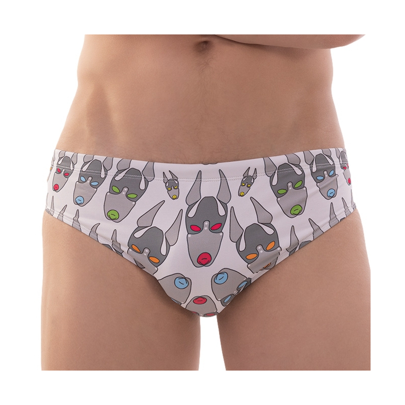 swim brief fetish dog blanc