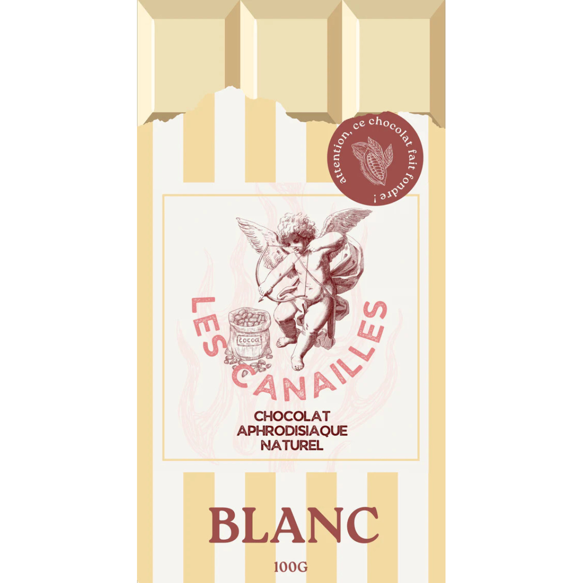 tablette de chocolat aphrodisiaque blanc 100 g 1