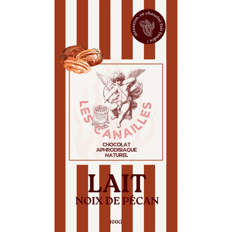 tablette de chocolat aphrodisiaque lait noix de pecan 100g 1