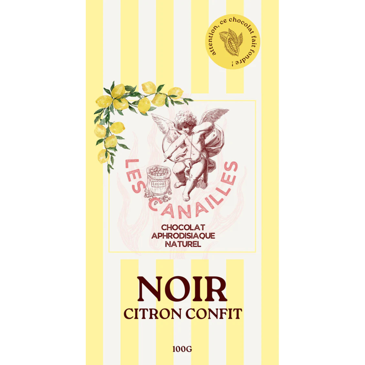 tablette de chocolat aphrodisiaque noir citron confit 100g 1