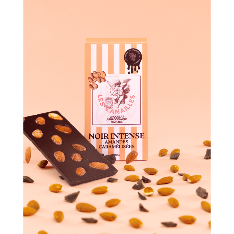 tablette-de-chocolat-aphrodisiaque-noir-intense-amandes-caramelisees-100g tablette de chocolat aphrodisiaque noir intense amandes caramelisees 100g scaled