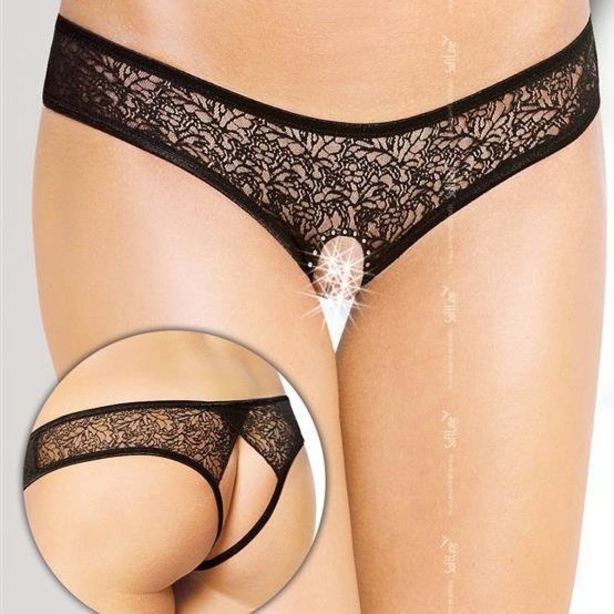tanga ouvert rosita noir