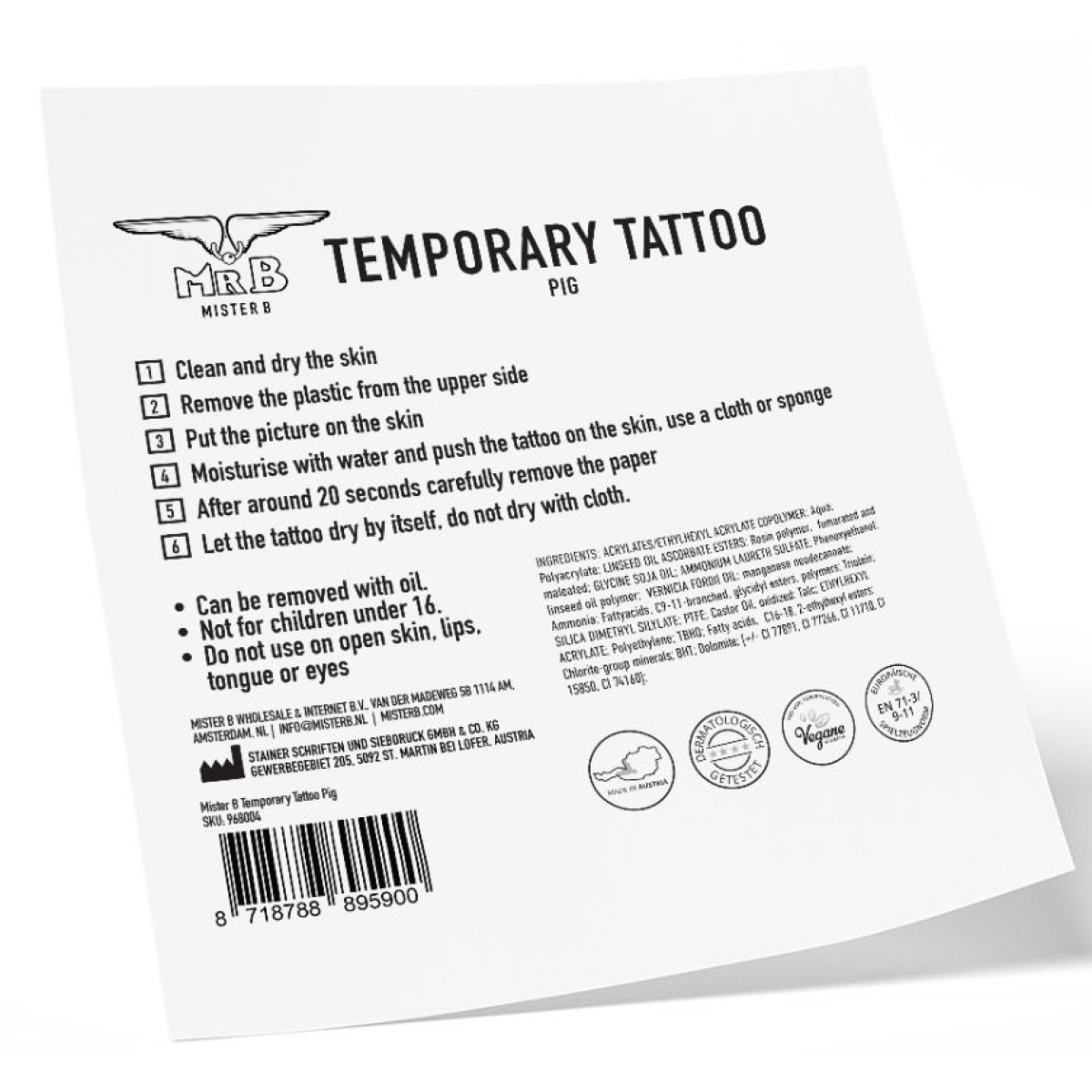 tatouage ephemere mrb pig 10 x 10cm 3