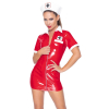 tenue infirmiere vinyl nurse rouge