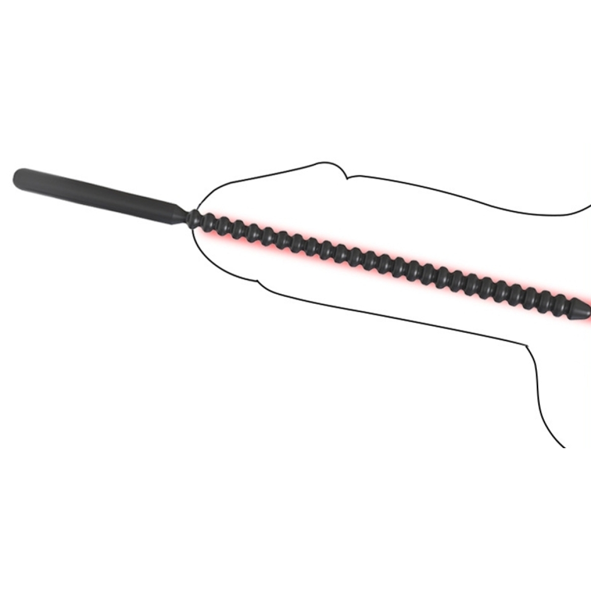 tige uretre silicone thread l 17cm diametre 9mm 2